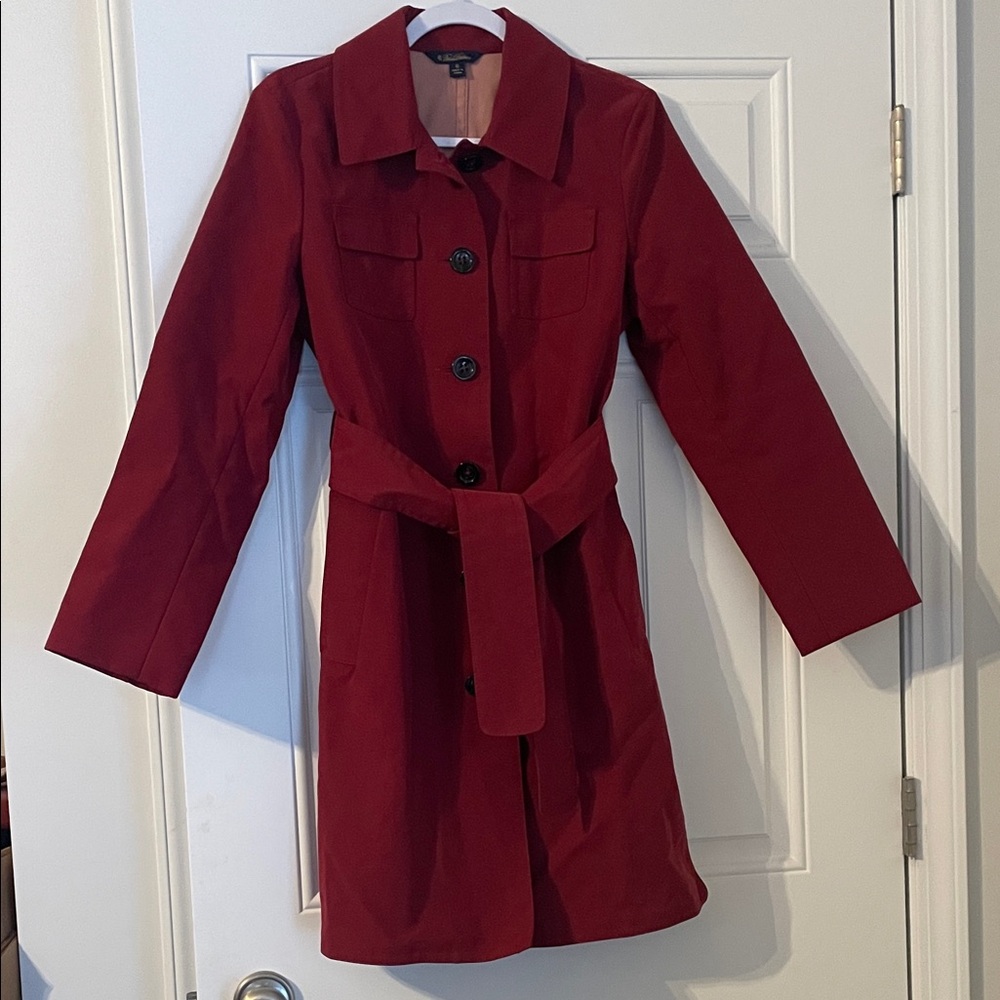 Brooks Brothers Women's Deep Red Trench Coat